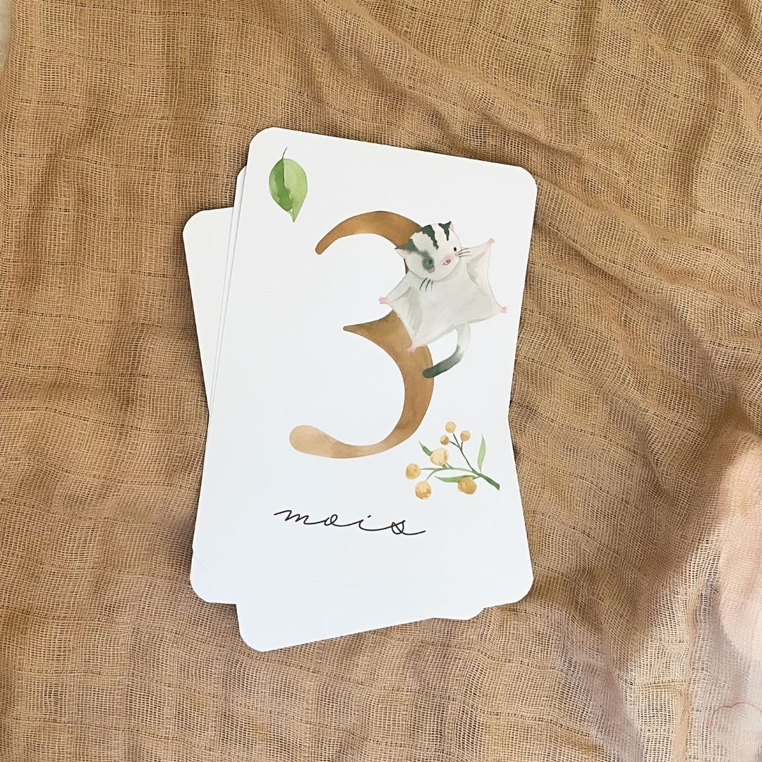 Baby Milestone Cards - First Year - Australian Animals