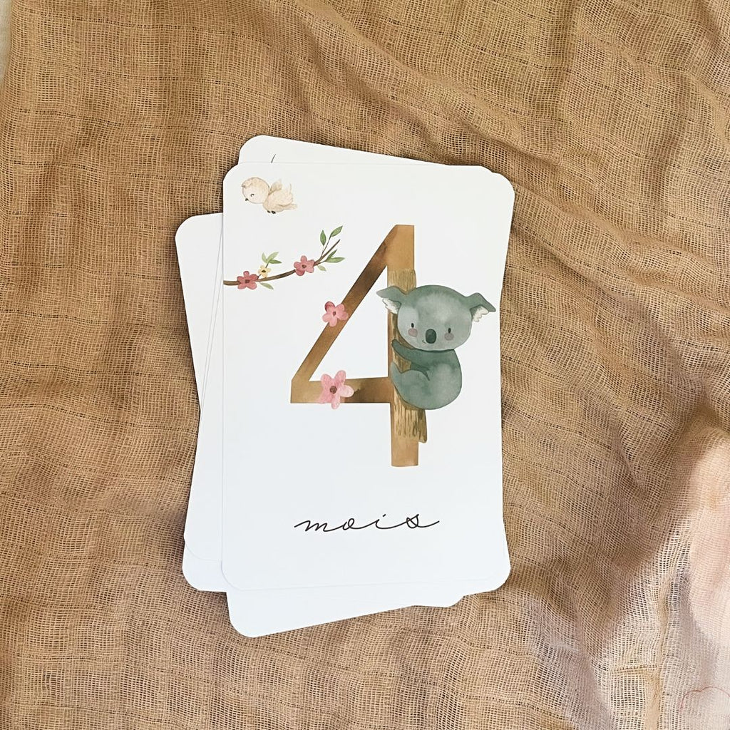 Baby Milestone Cards - First Year - Australian Animals