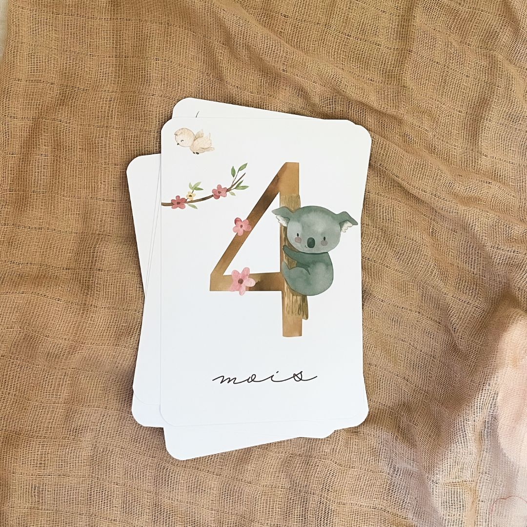 Baby Milestone Cards - First Year - Australian Animals