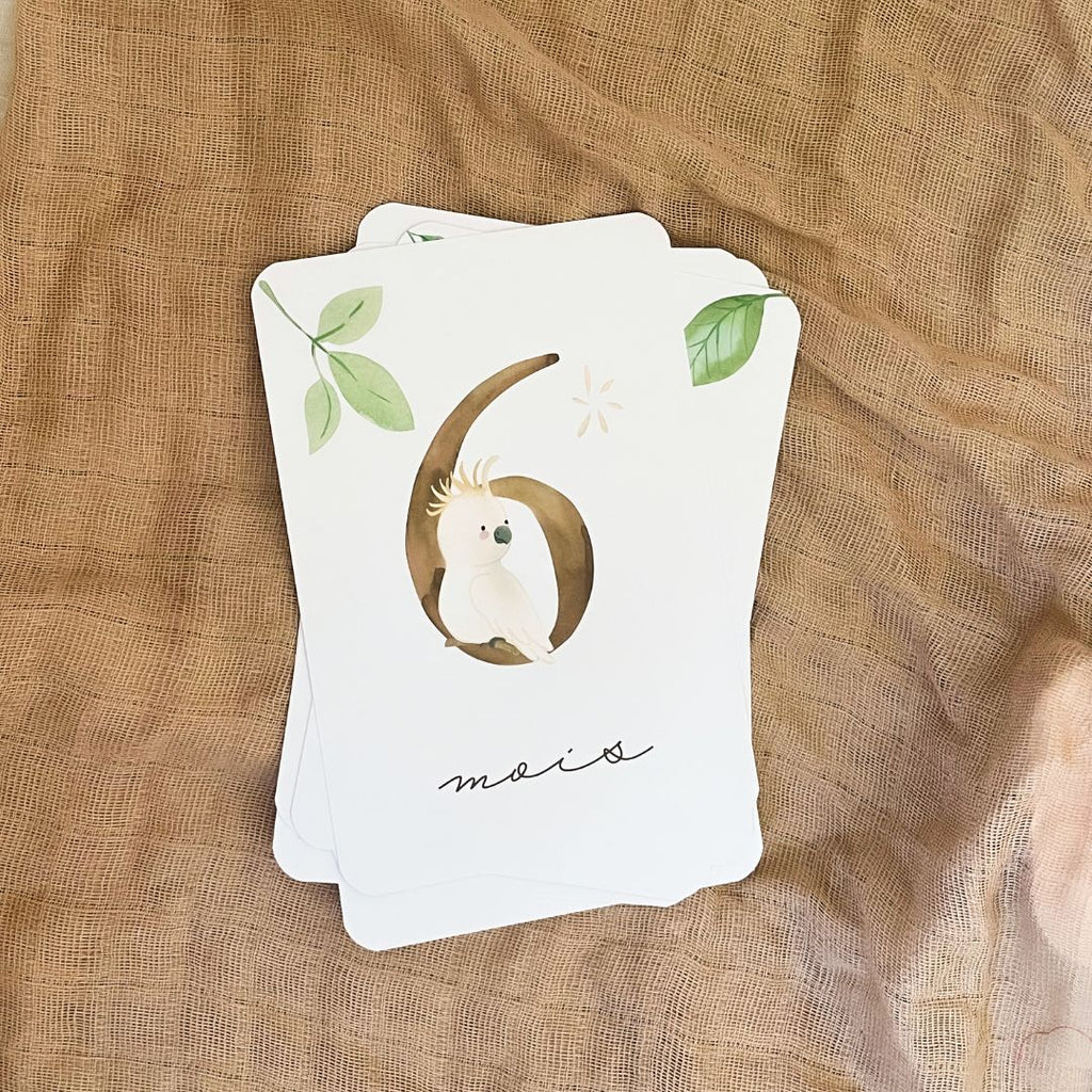 Baby Milestone Cards - First Year - Australian Animals