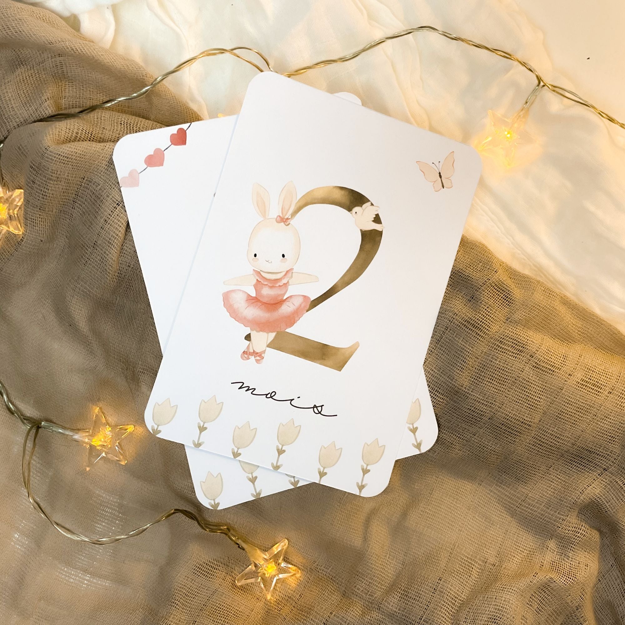 Baby Milestone Cards - First Year - Pink Rabbit