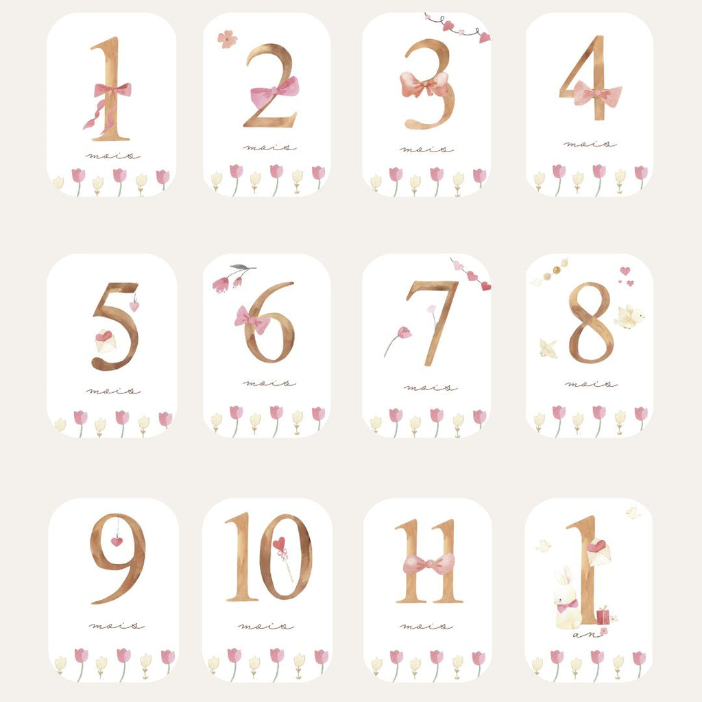 Baby milestone cards - First year - Knot