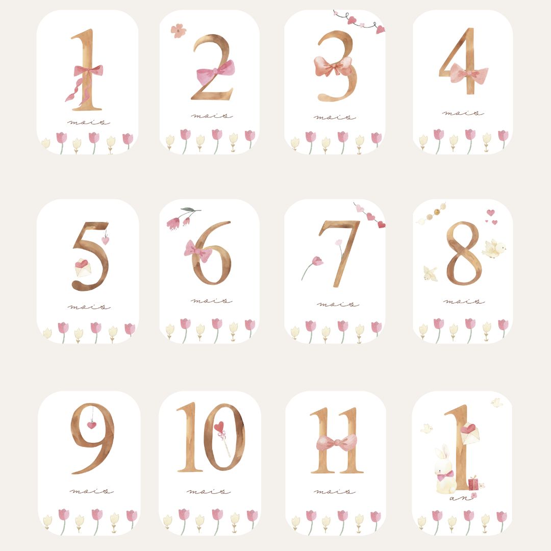 Baby milestone cards - First year - Knot