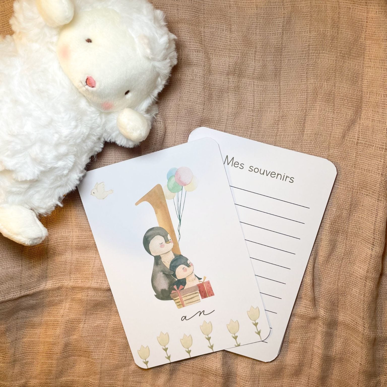 Baby Milestone Cards - First Year - Penguins