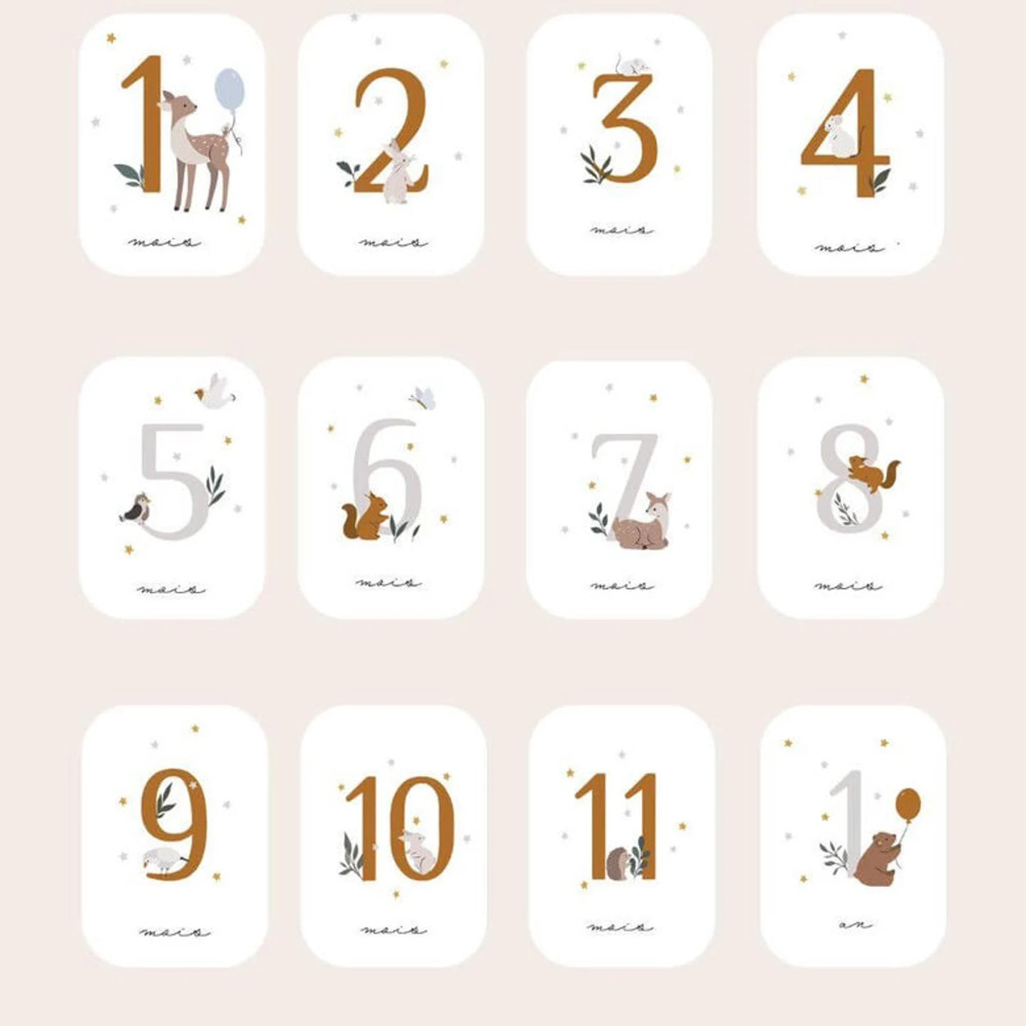 Cartes étapes bébé - Première année - Graphique