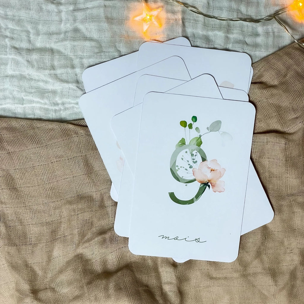 Cartes étapes grossesse - Aquarelle