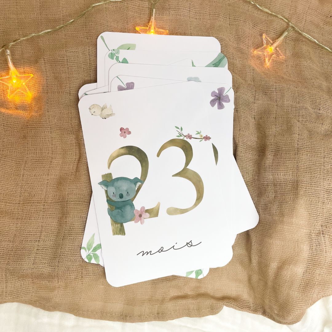 Baby Milestone Cards - Second Year - Australian Animals