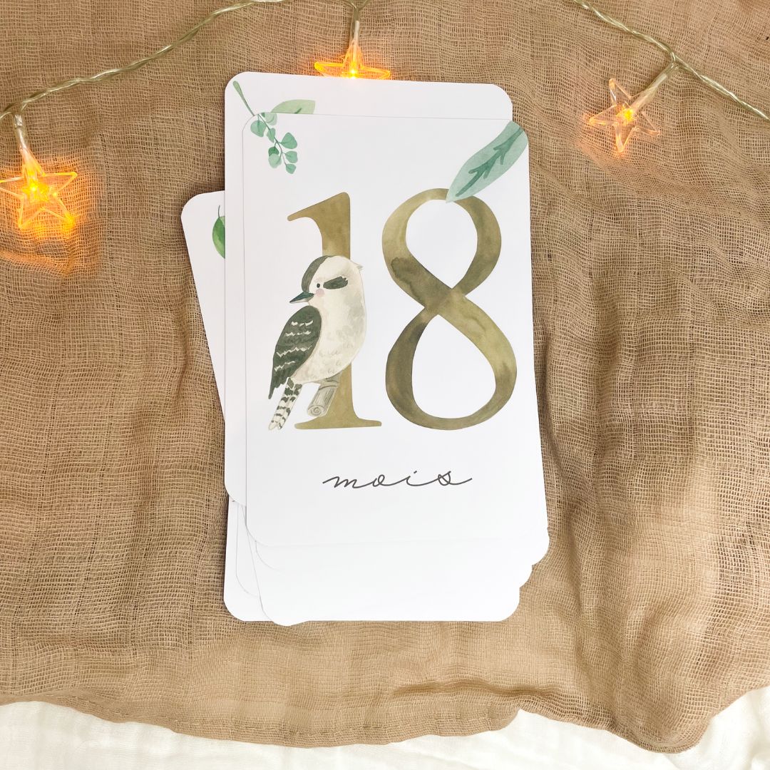 Baby Milestone Cards - Second Year - Australian Animals