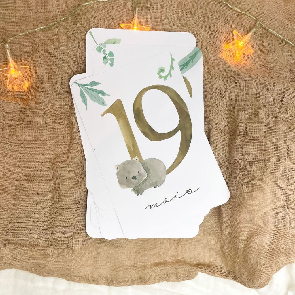 Baby Milestone Cards - Second Year - Australian Animals