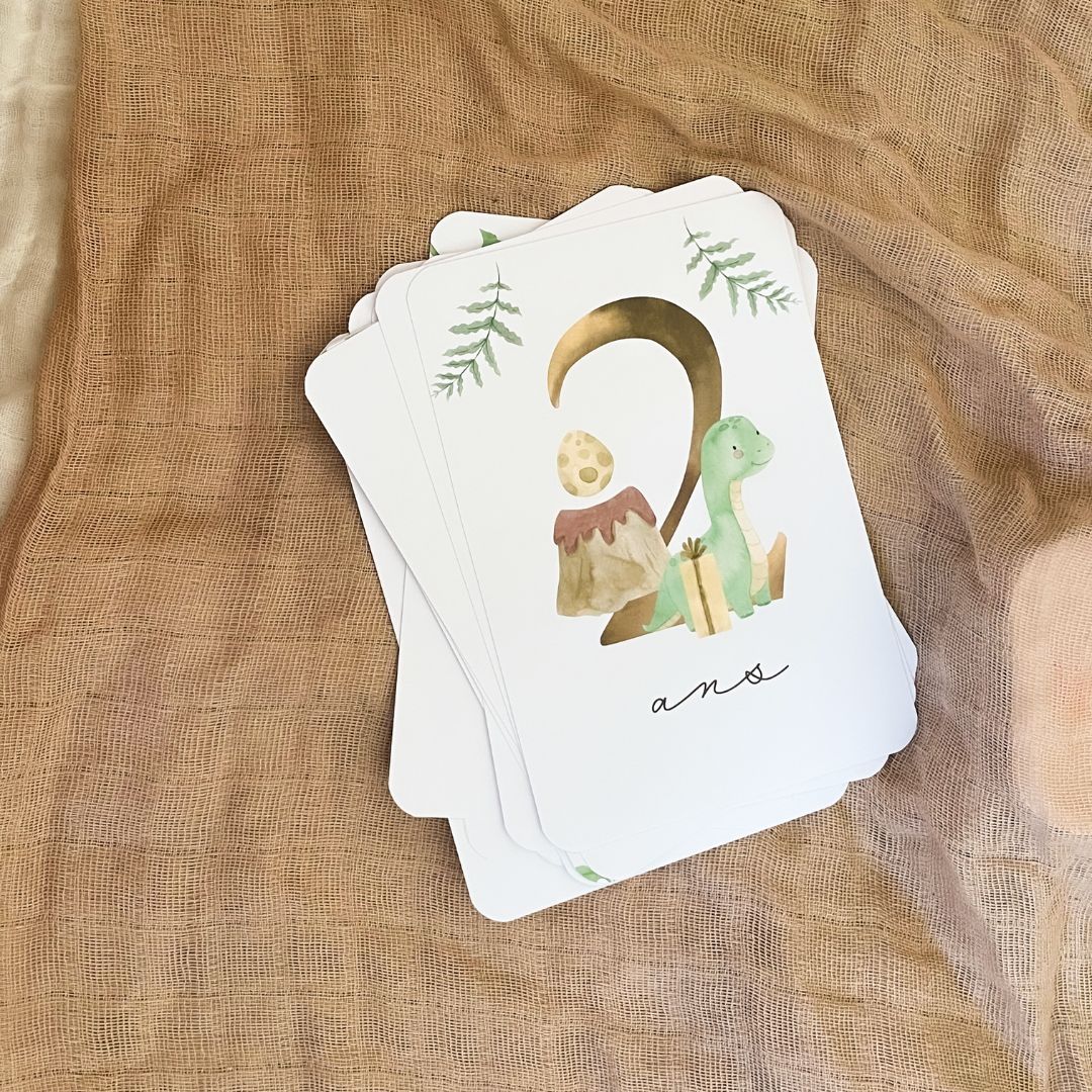 Baby Milestone Cards - Second Year - Dinosaur