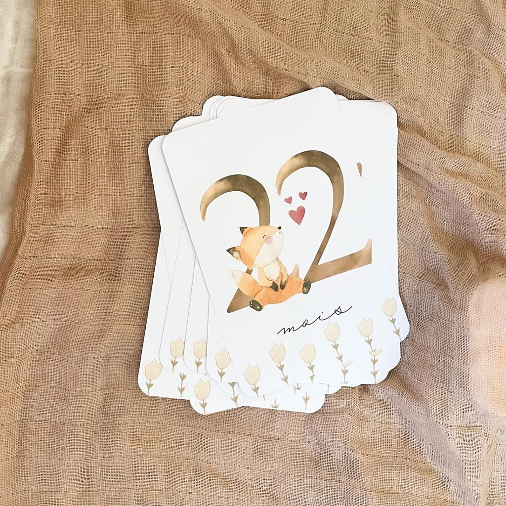 Baby Milestone Cards - Second Year - Fox