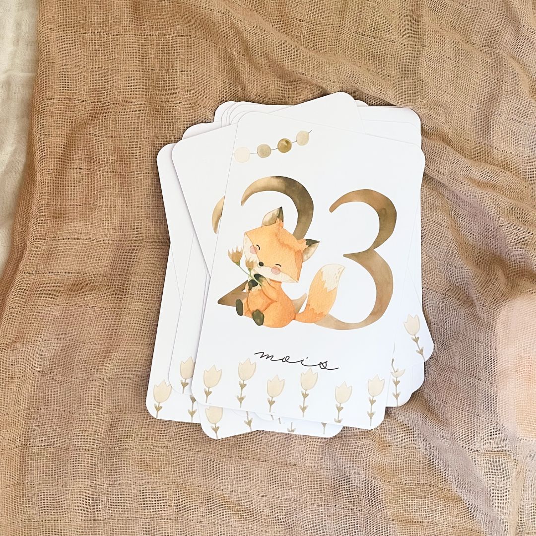 Baby Milestone Cards - Second Year - Fox