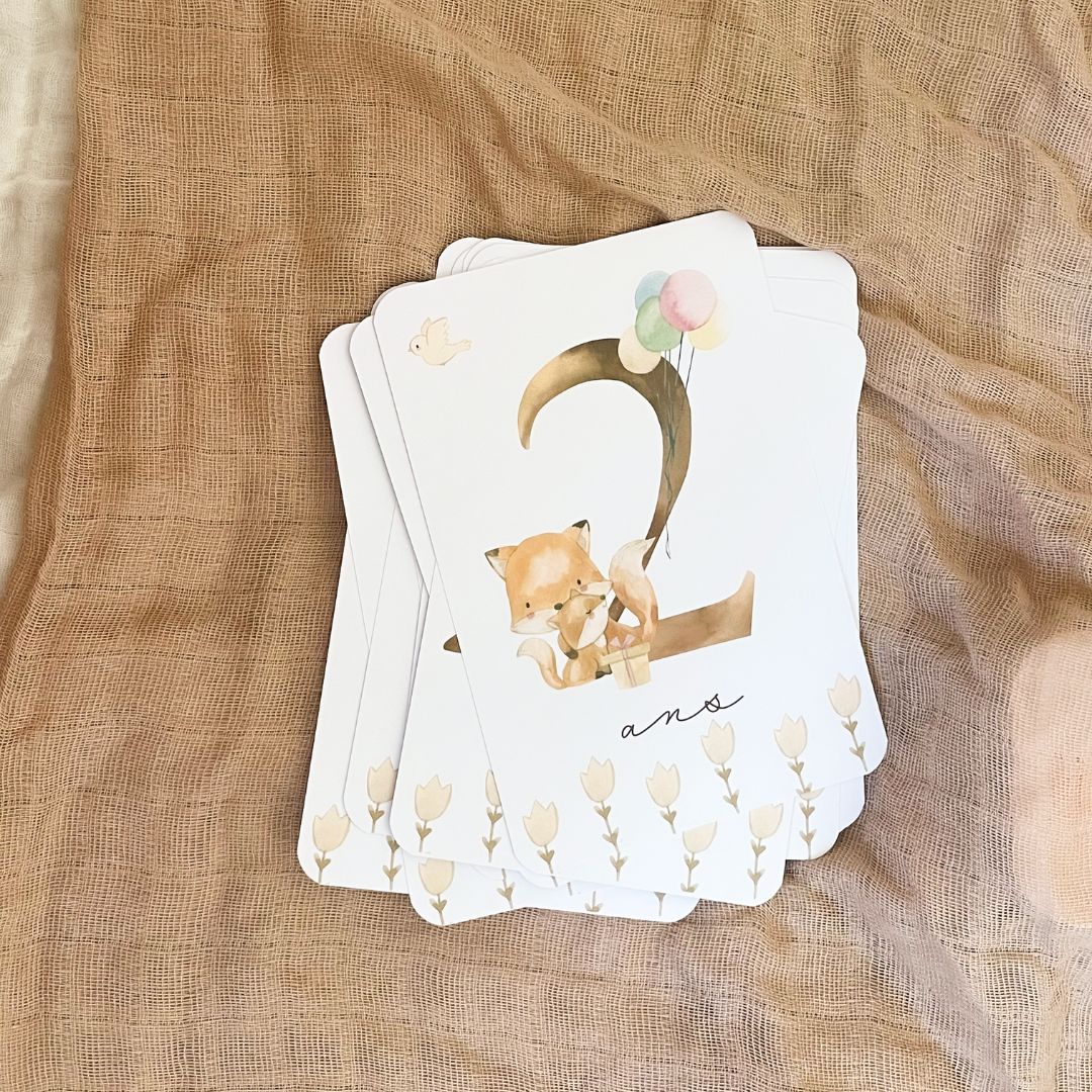 Baby Milestone Cards - Second Year - Fox
