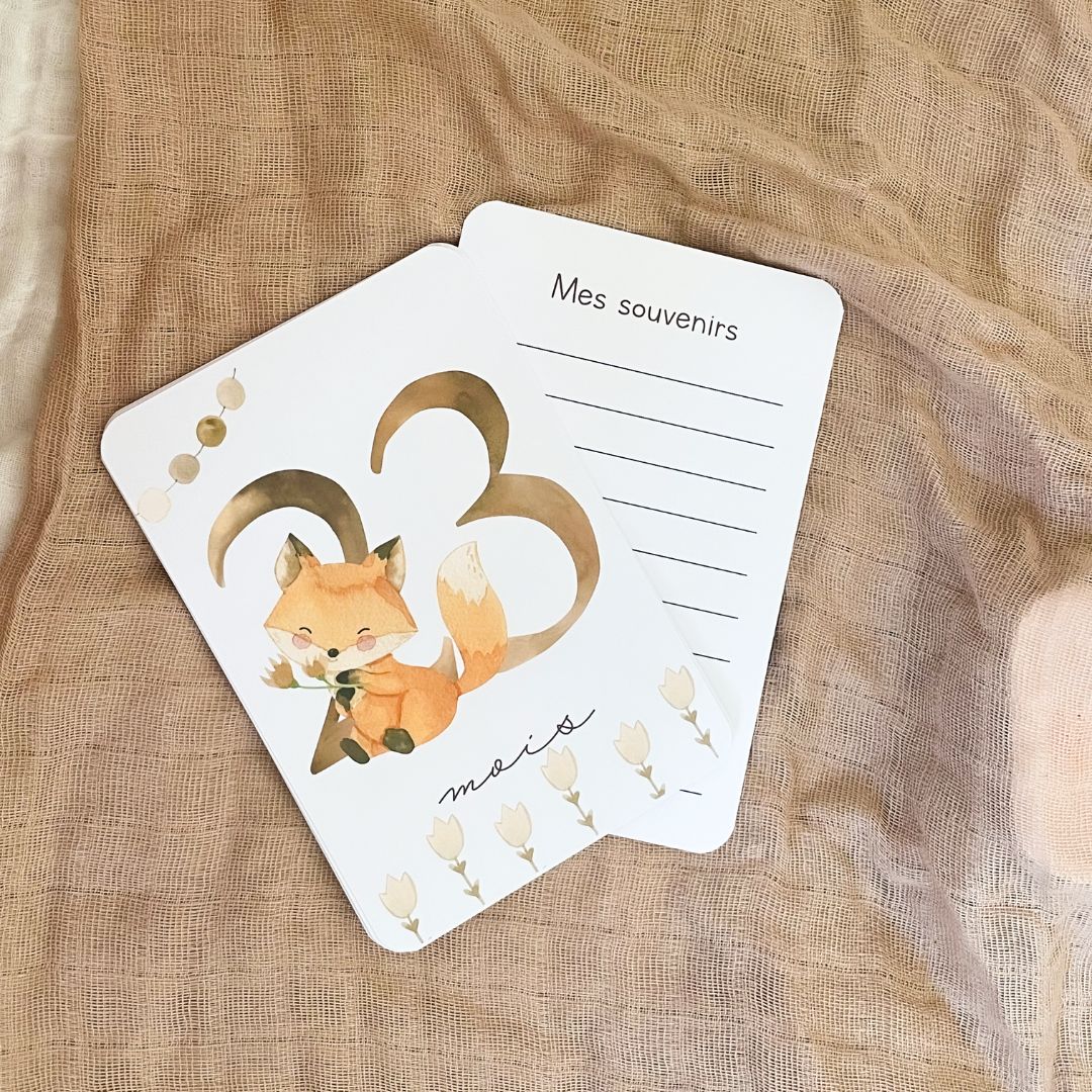 Baby Milestone Cards - Second Year - Fox