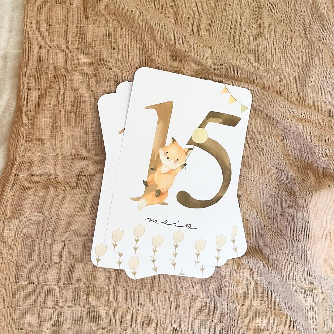 Baby Milestone Cards - Second Year - Fox