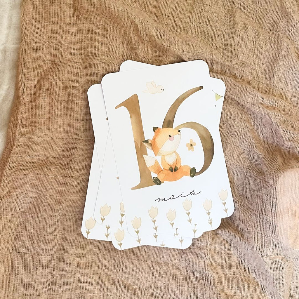 Baby Milestone Cards - Second Year - Fox