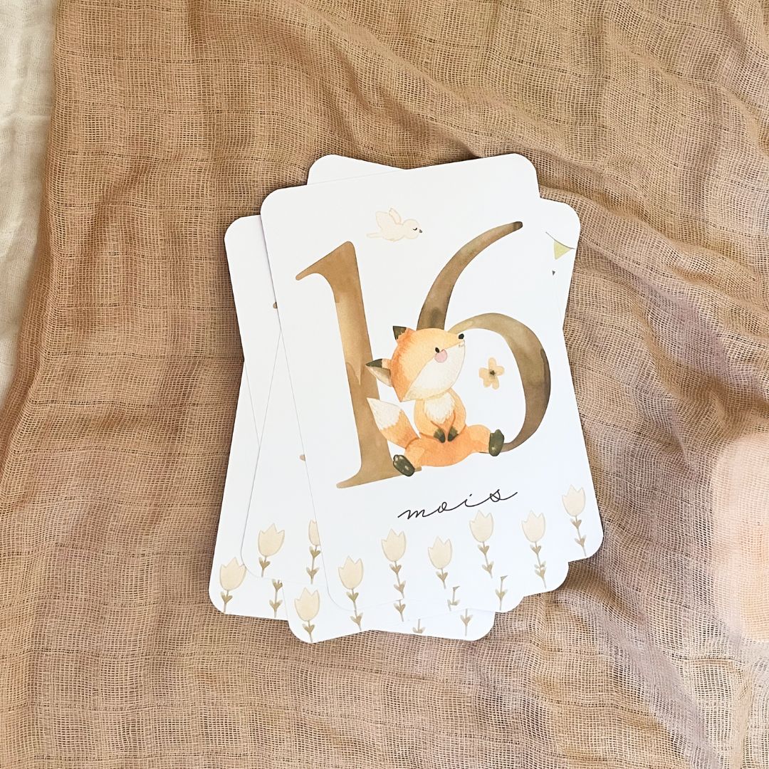 Baby Milestone Cards - Second Year - Fox
