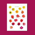 Planche de stickers - fleurs rouges