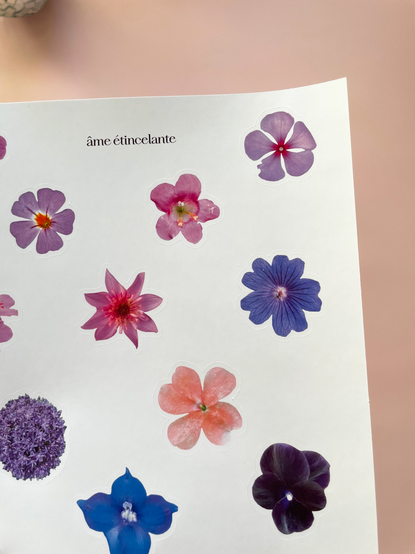 Planche de stickers - fleurs violettes