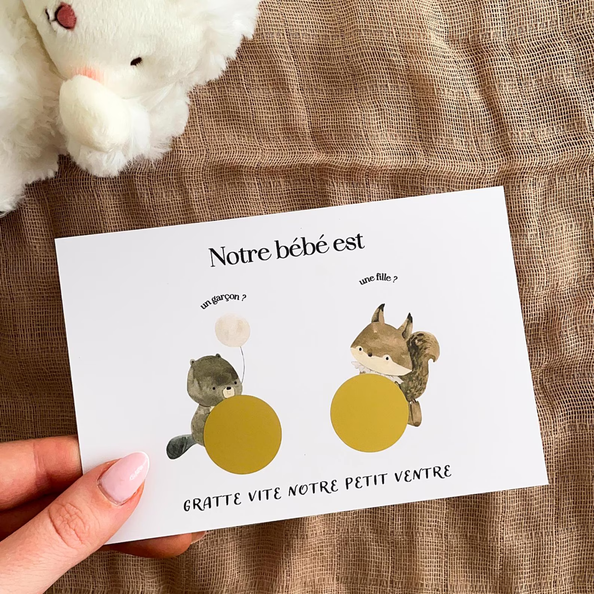 Gender reveal card - Castor