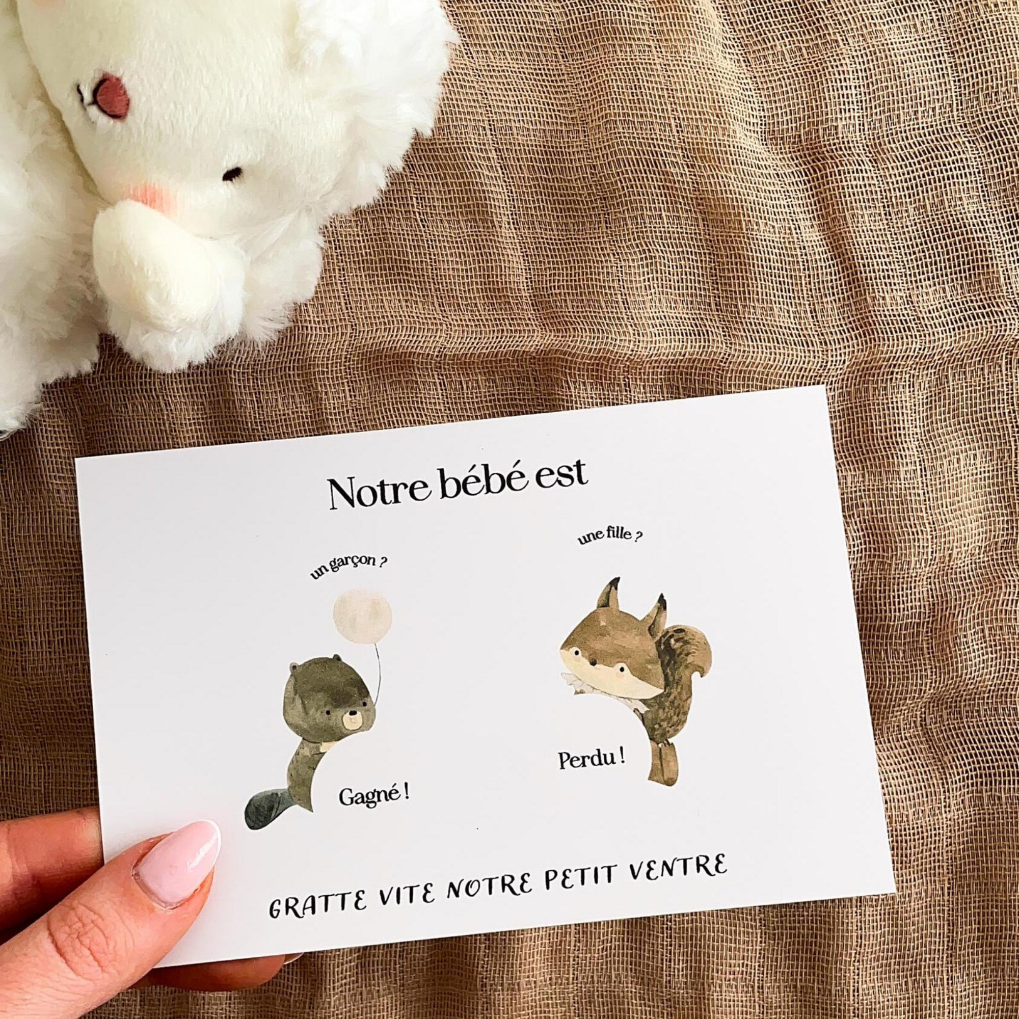 Gender reveal card - Castor