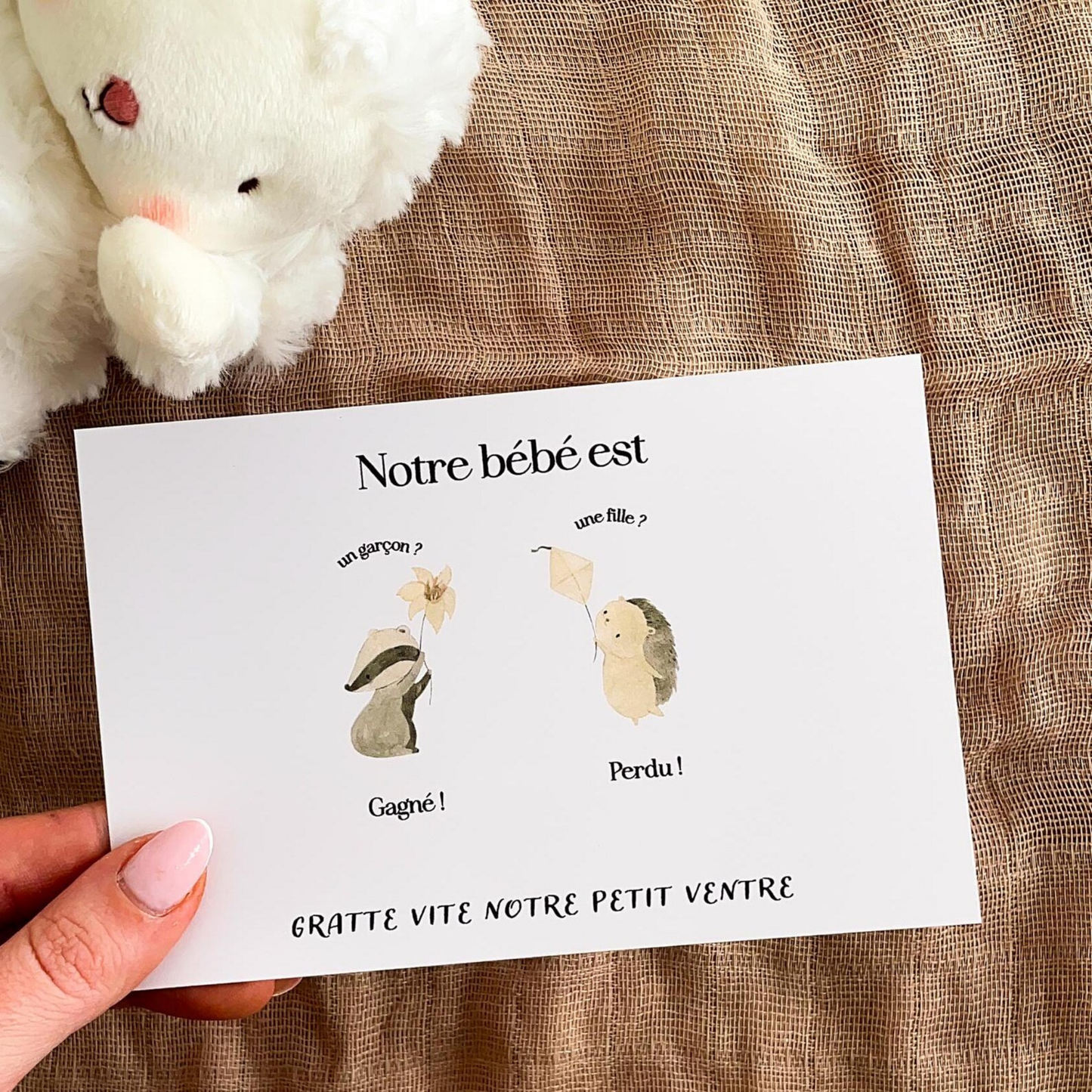 Carte gender reveal - Animaux Bohème