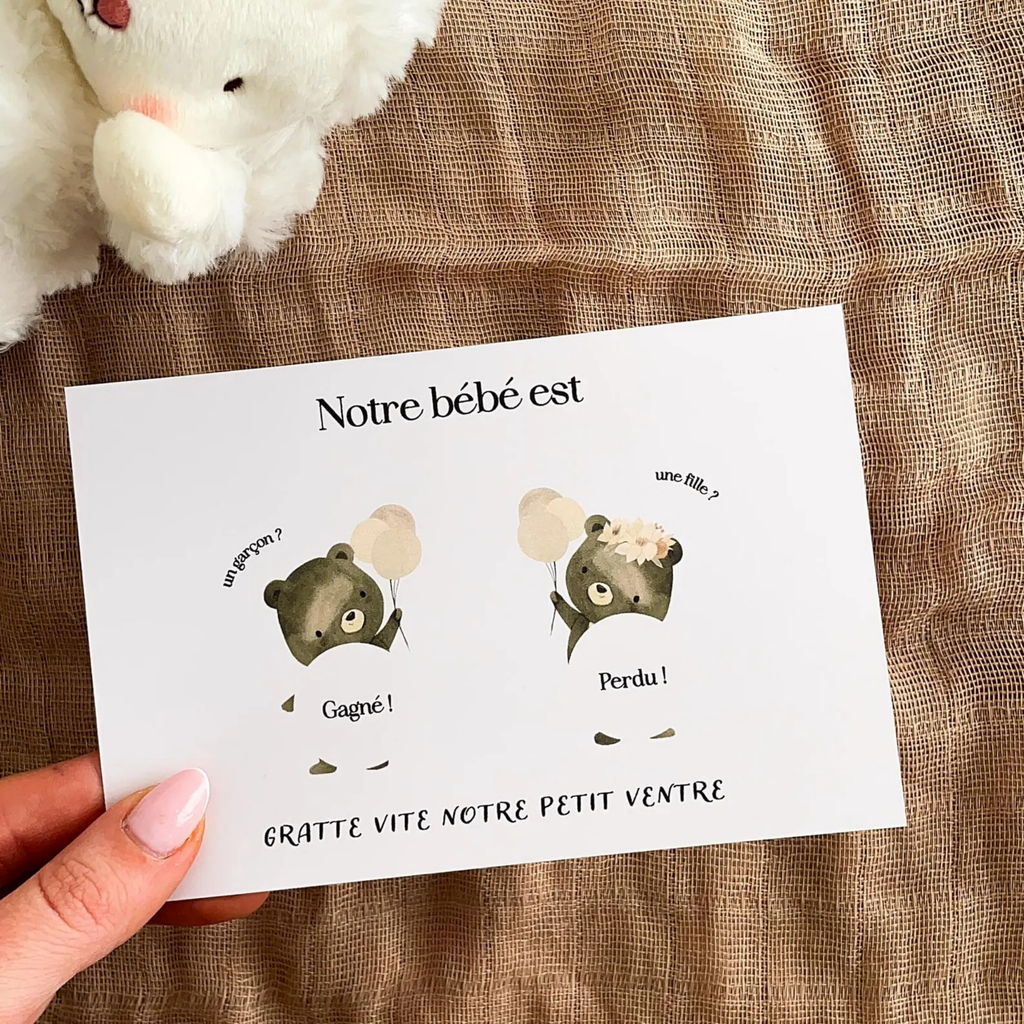 Gender reveal card - Teddy bears