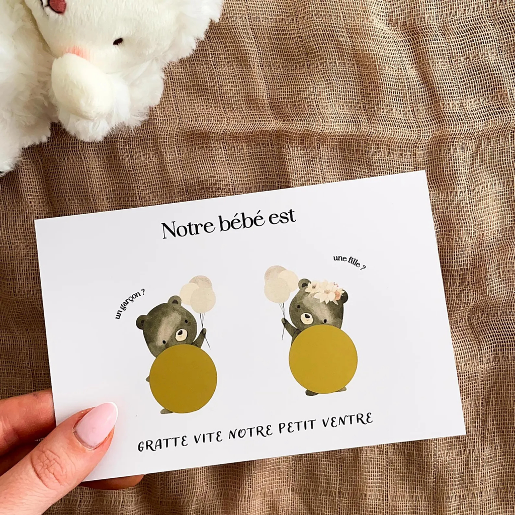 Gender reveal card - Teddy bears