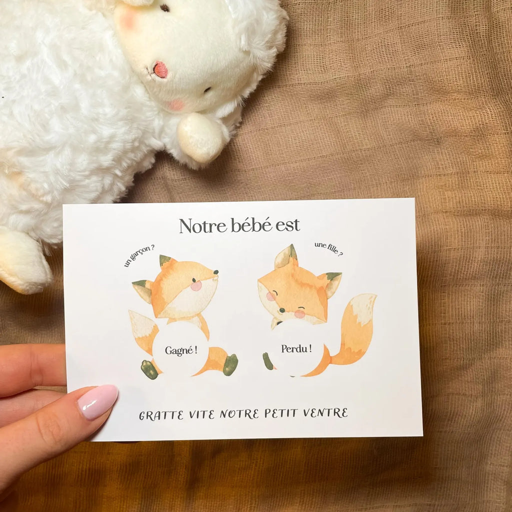 Gender reveal card - Fox 