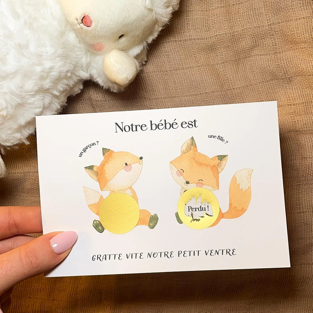 Gender reveal card - Fox 