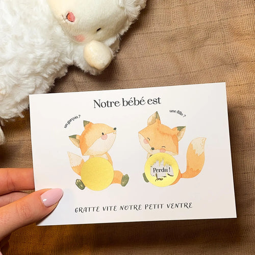 Gender reveal card - Fox 