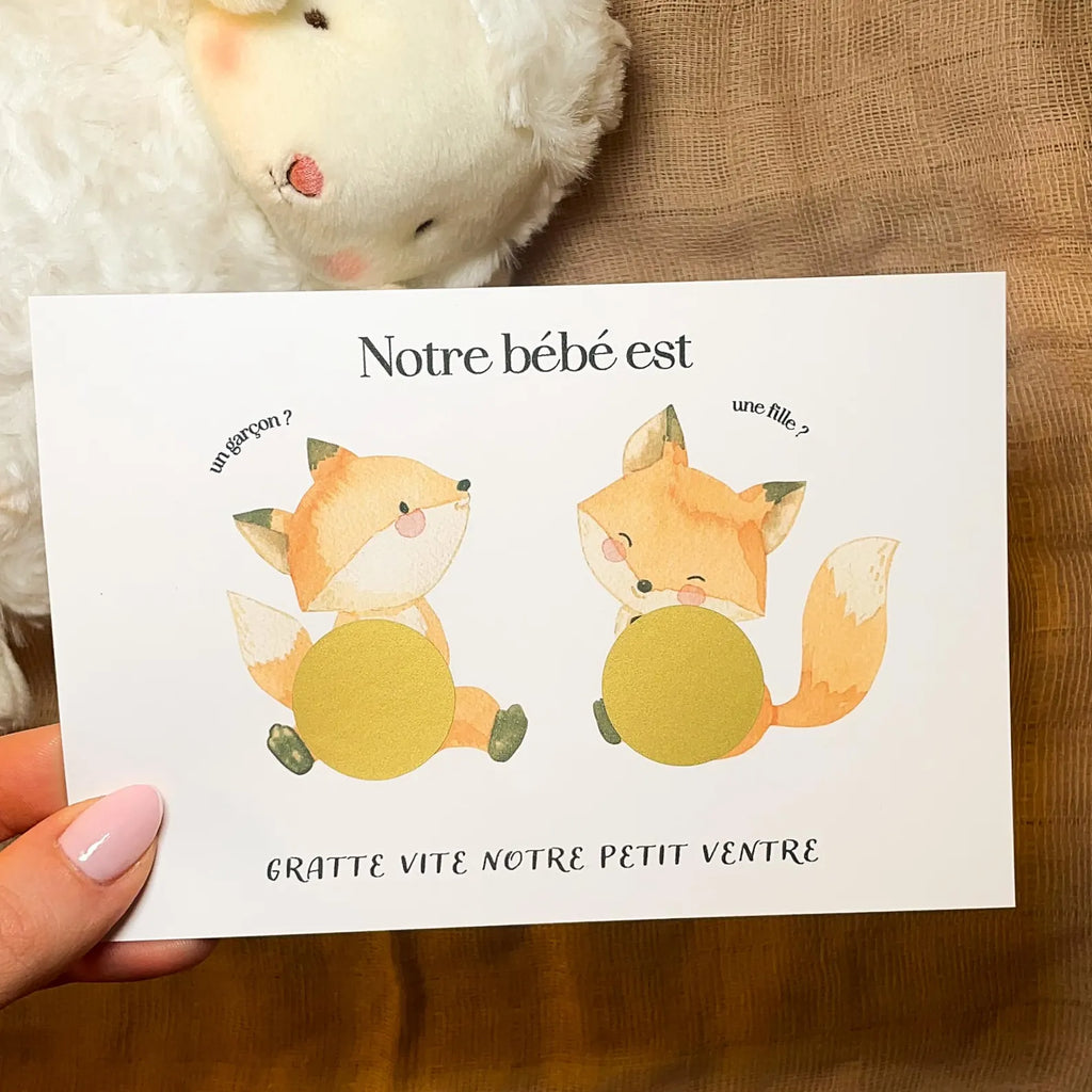 Gender reveal card - Fox 