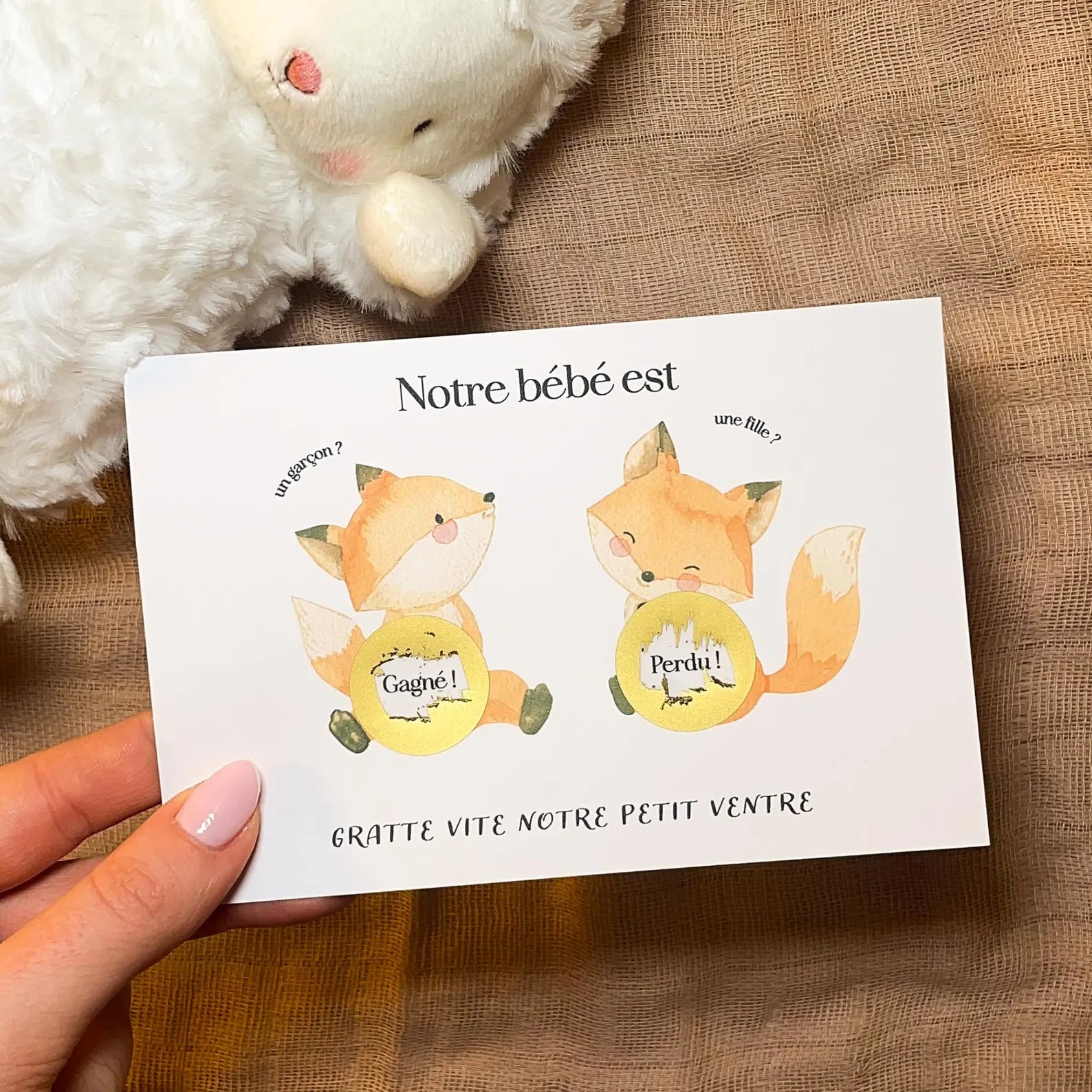 Gender reveal card - Fox 