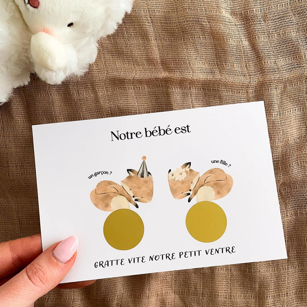 Gender reveal card - Bohemian fox