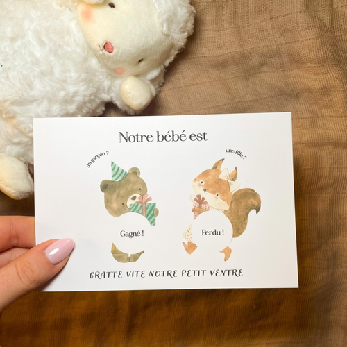 Gender reveal card - Fox &amp; Bear 