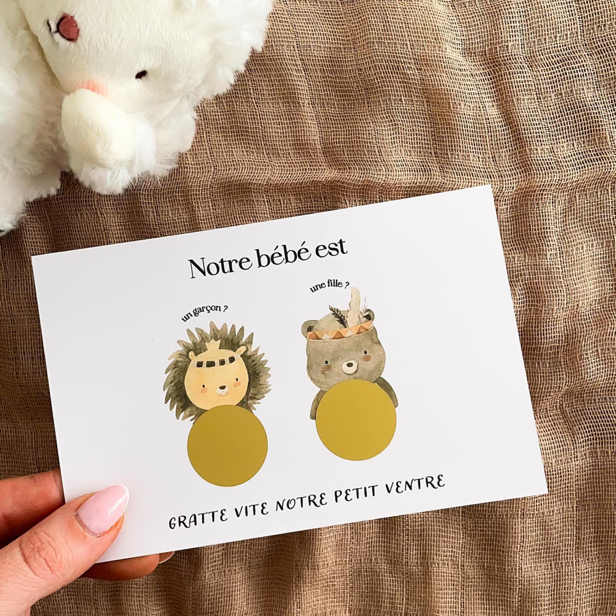 Gender reveal card - Tiger