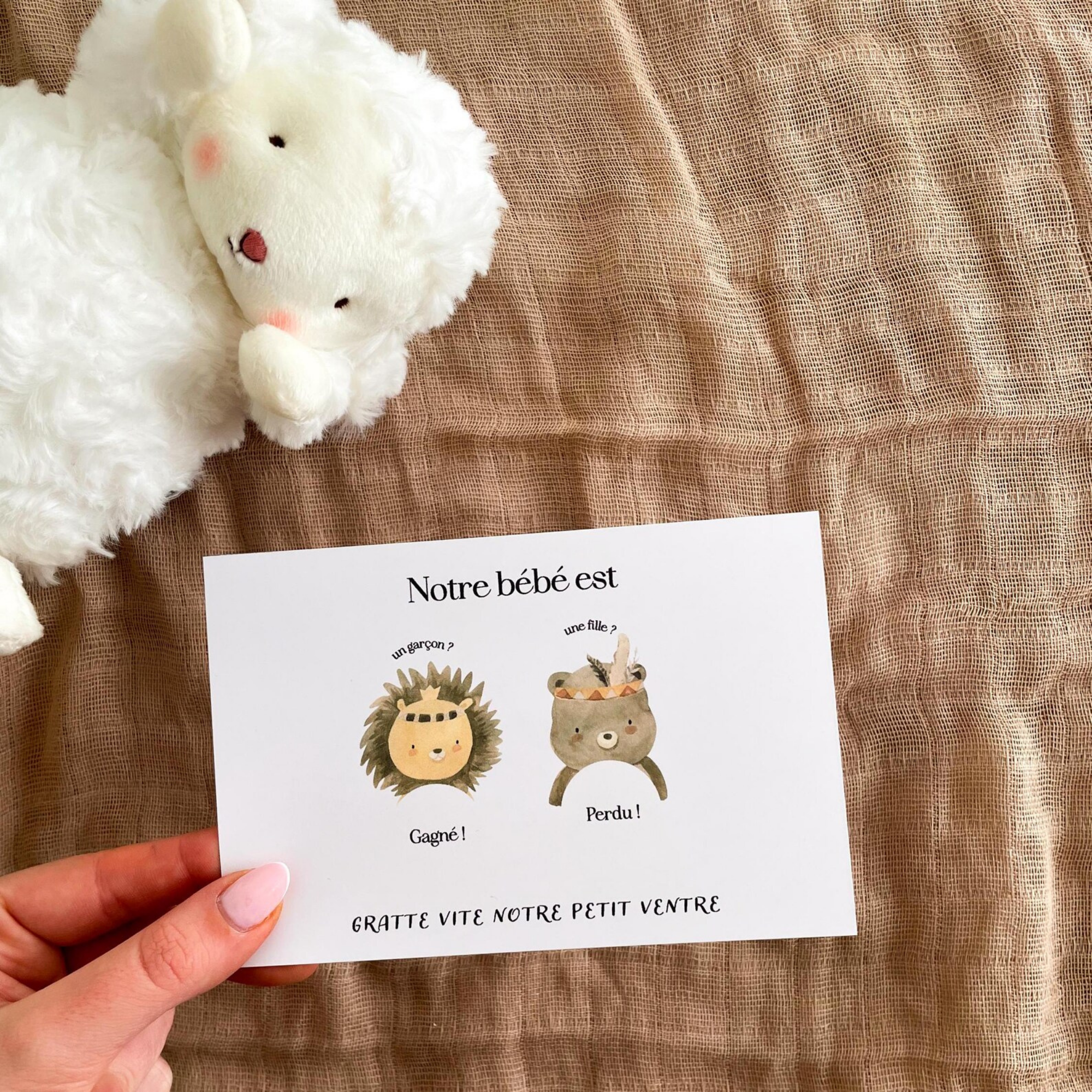 Gender reveal card - Tiger