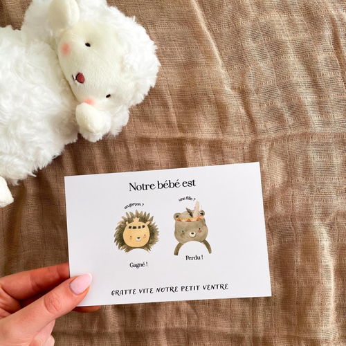 Gender reveal card - Tiger