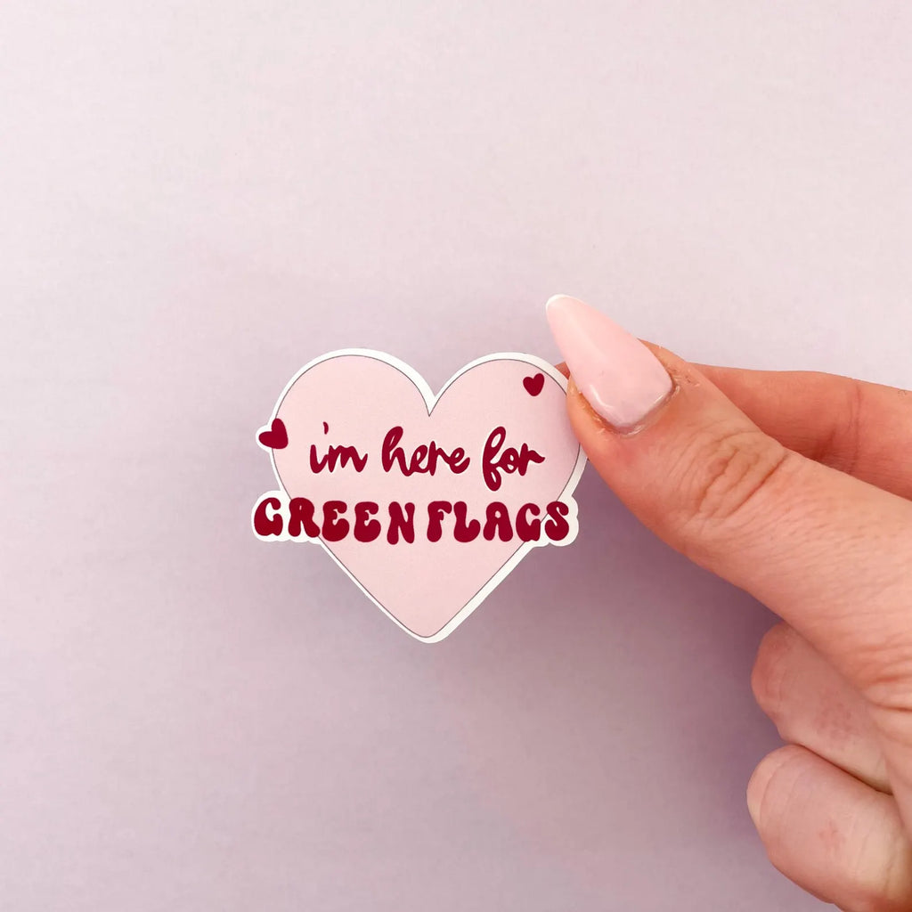 Single Sticker - Green Flags Hearts