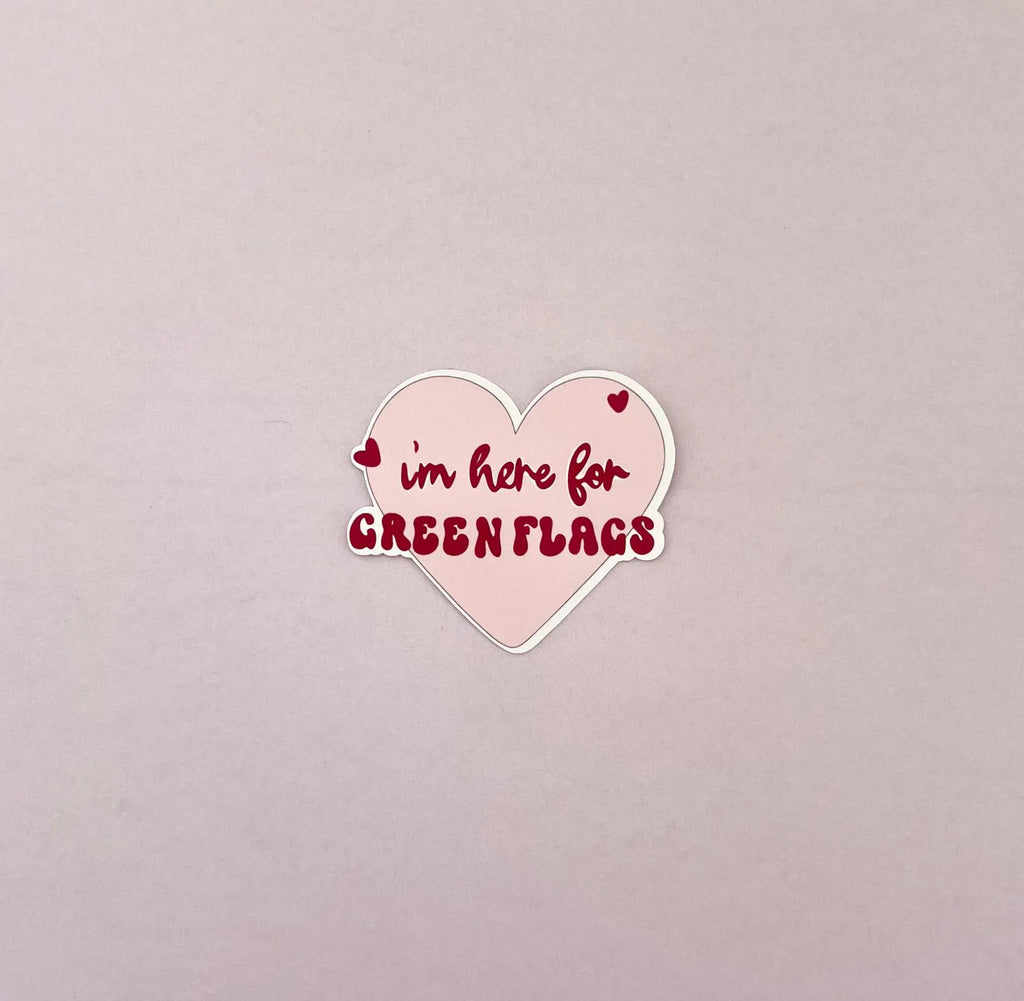 Single Sticker - Green Flags Hearts