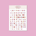 Planche de stickers - alphabet retro love