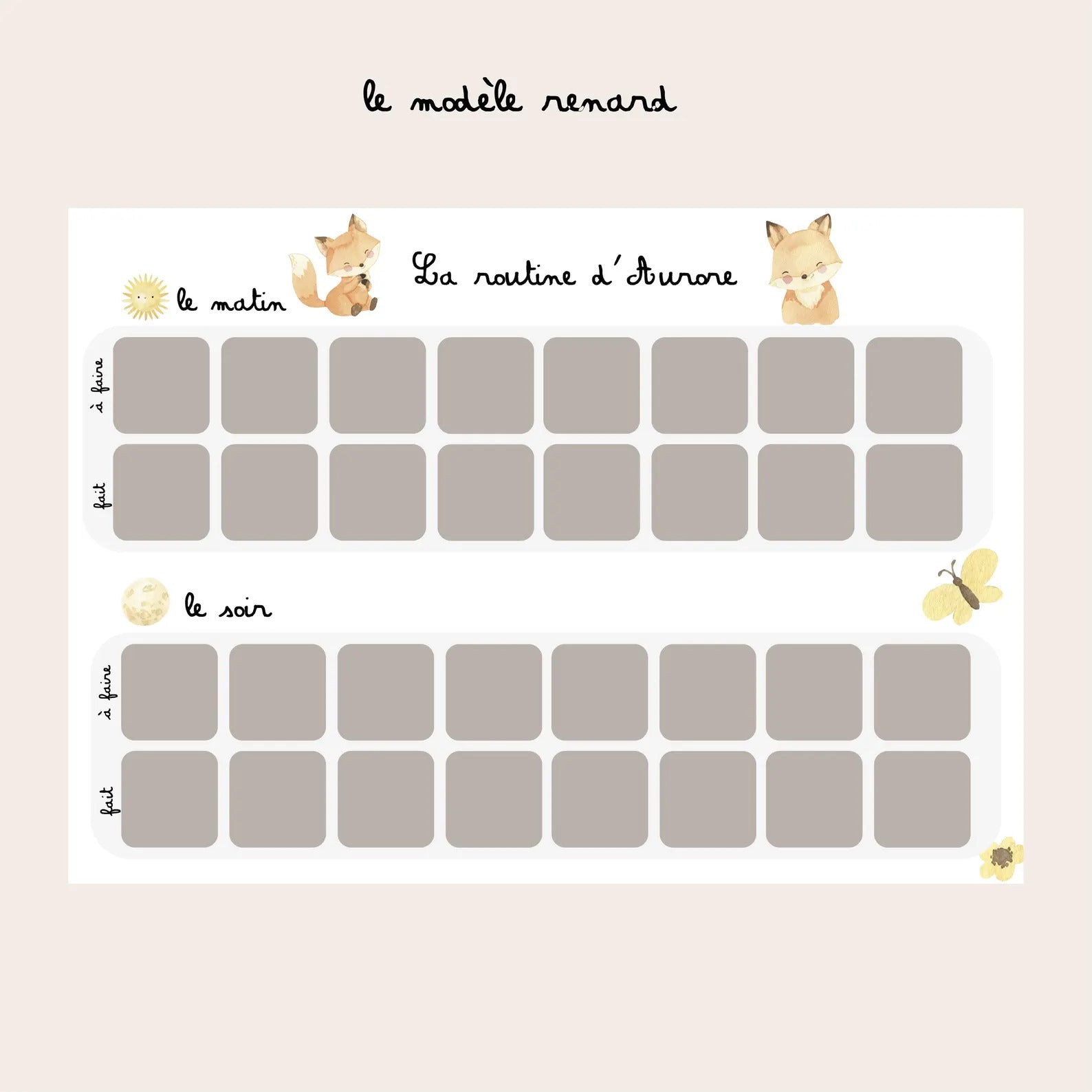 Children's daily routine - Fox