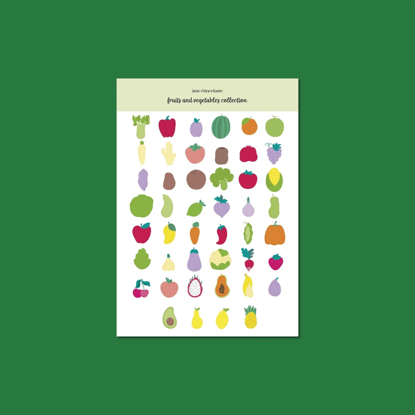 Planche de stickers - Fruits et légumes