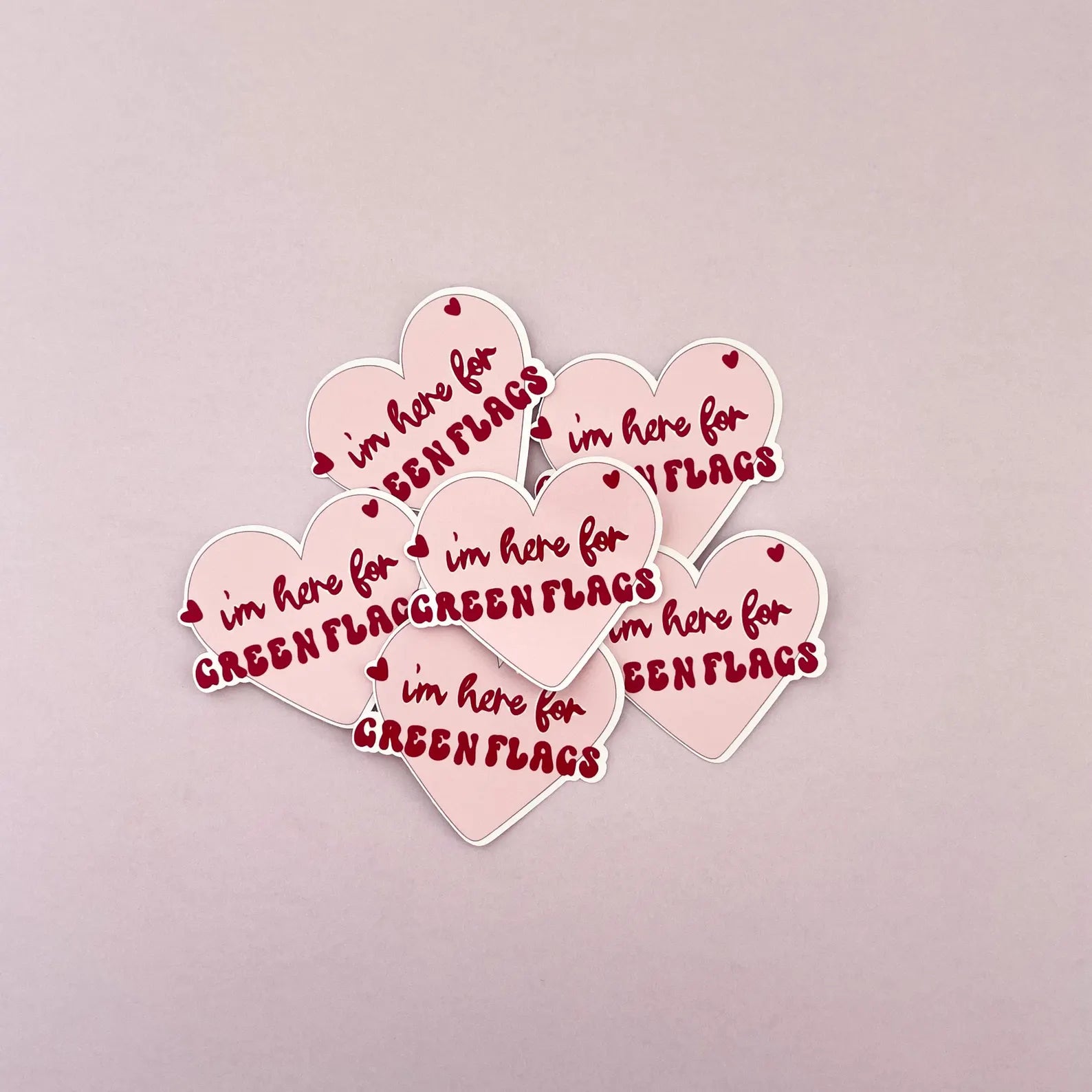 Single Sticker - Green Flags Hearts