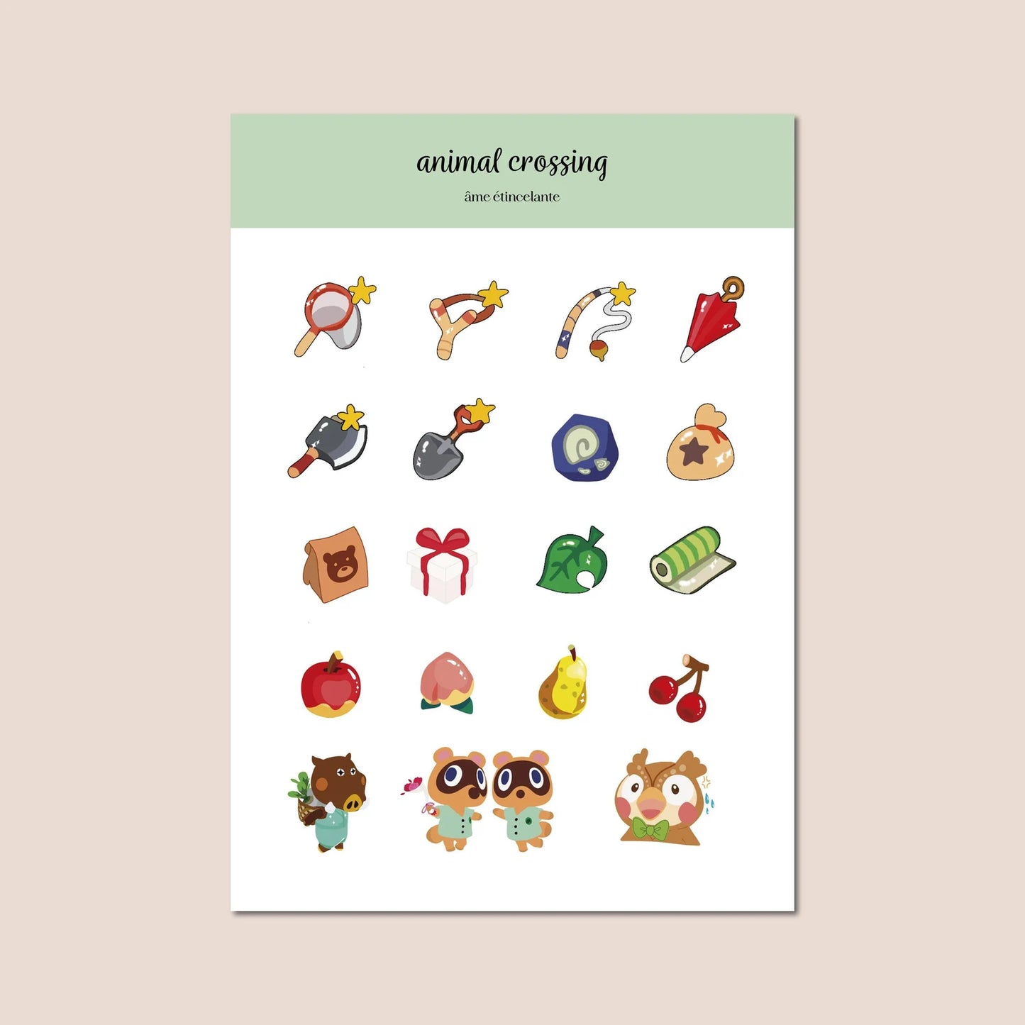 Planche de stickers - animal crossing