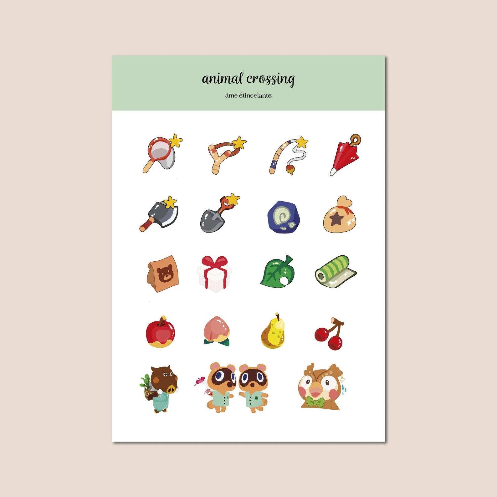 Sticker sheet - animal crossing