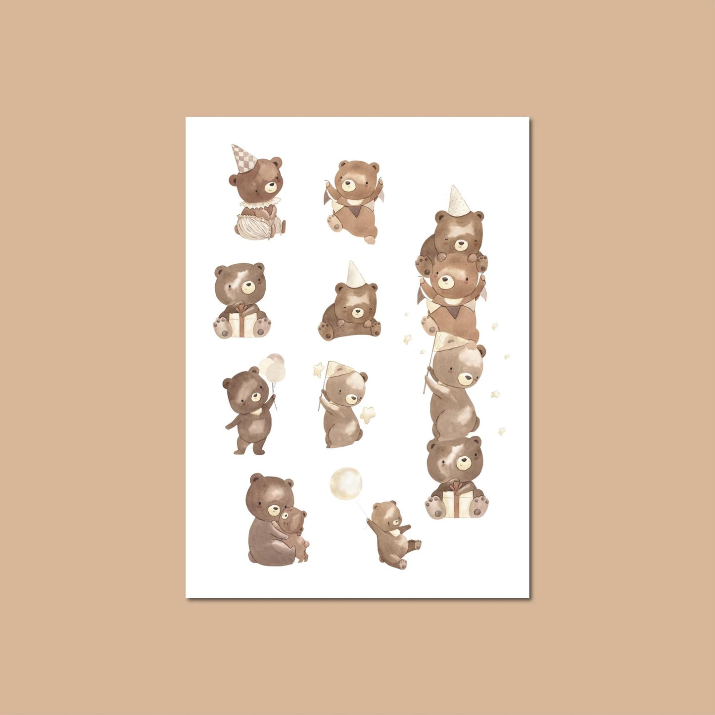 Sticker sheet - teddy bears