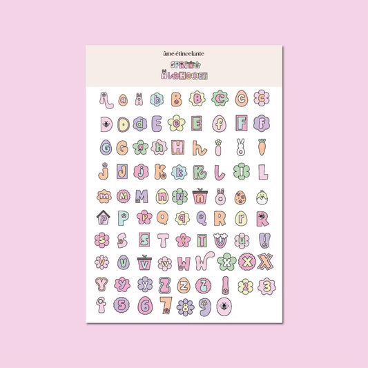 Planche de stickers - alphabet easter