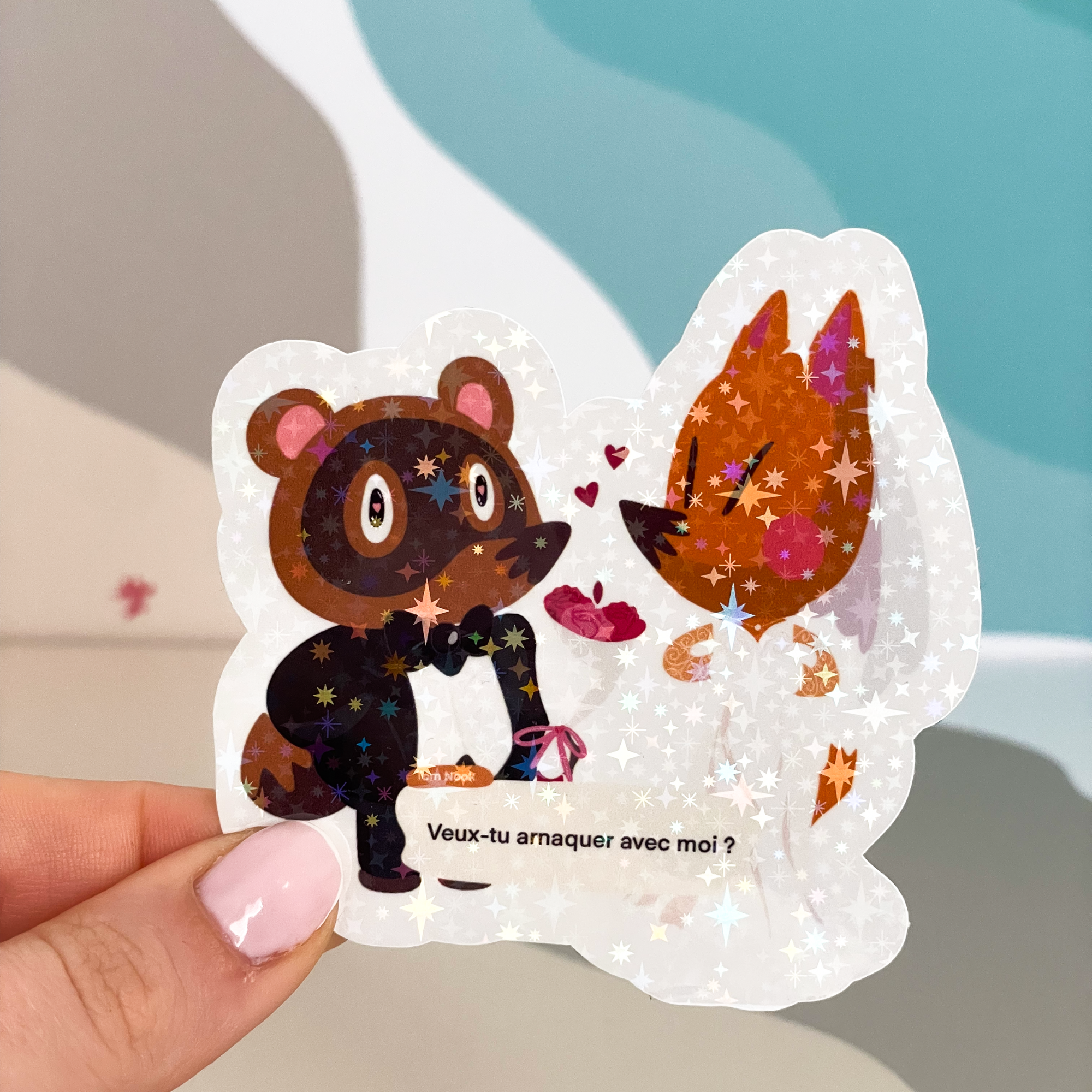 Sticker à l'unité - Mariage Rounard et Tom Nook - Humoristique