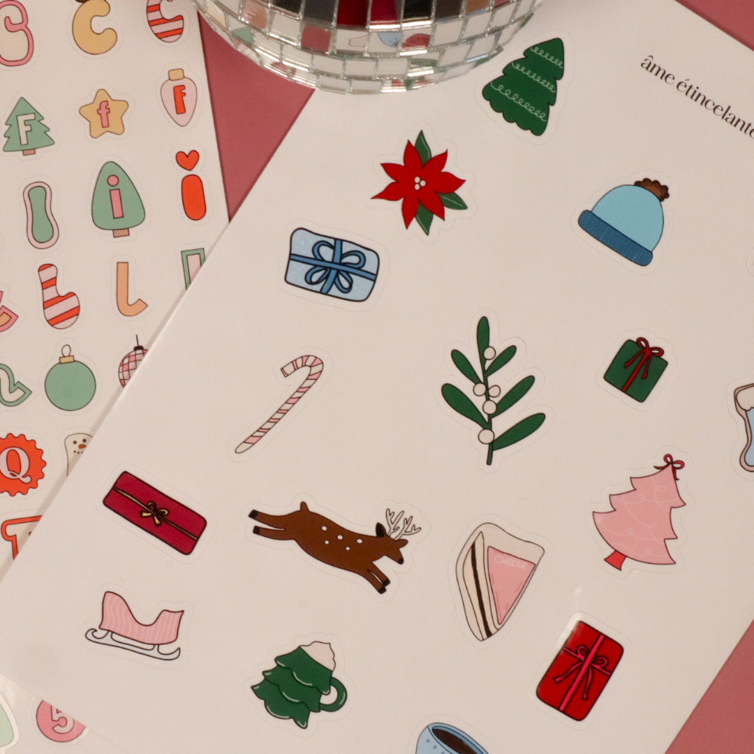 Planche de stickers - petits plaisirs de Noel